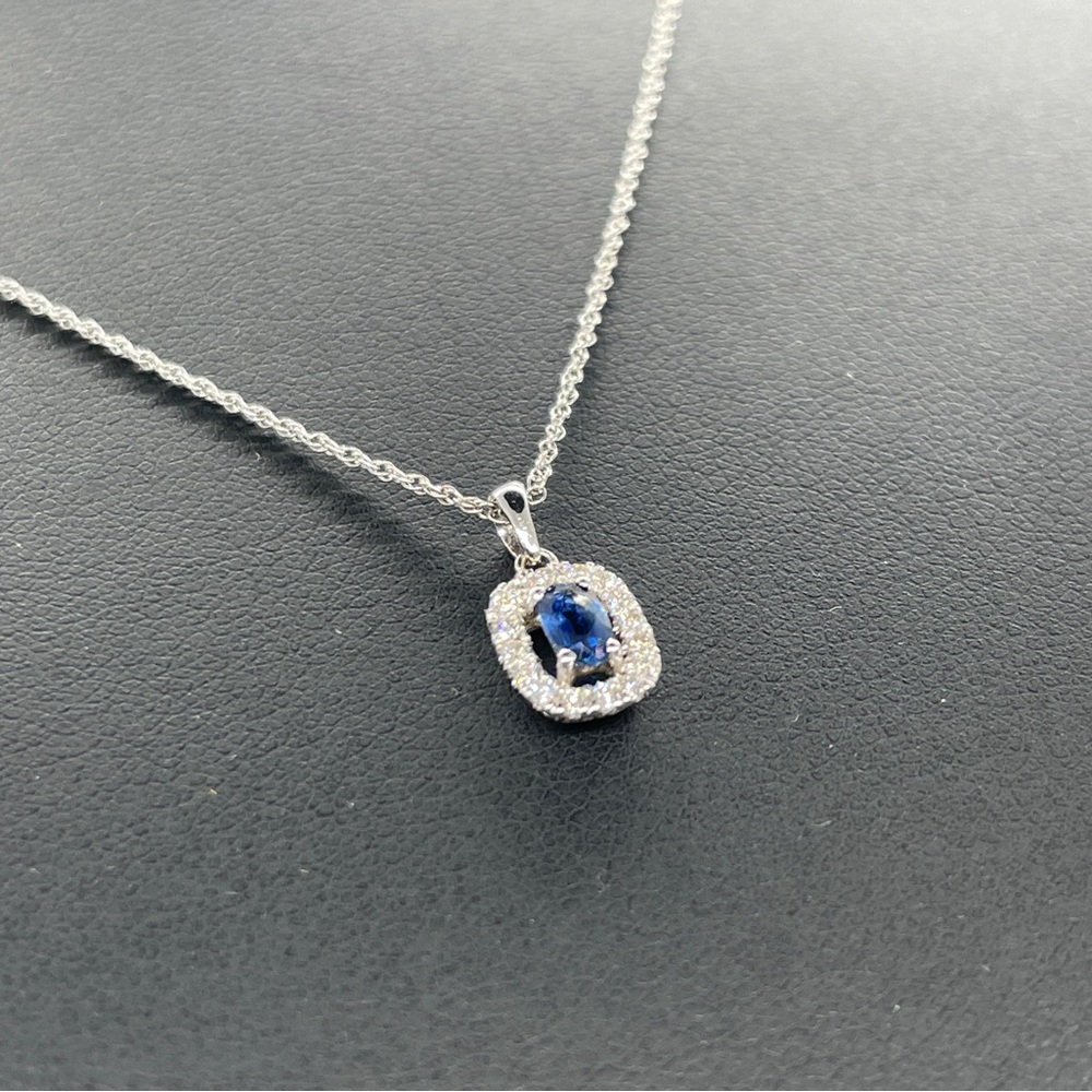 14k solid gold, Necklace with Sapphire  band